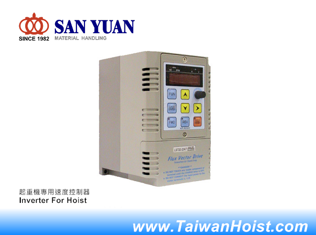 SAN YUAN 三園, 三元,起重機專用速度控制器精密定位：可於升降過程中即時執行無段轉速控制，有效降低吊掛物著地產生之振動，並避免物品損壞。